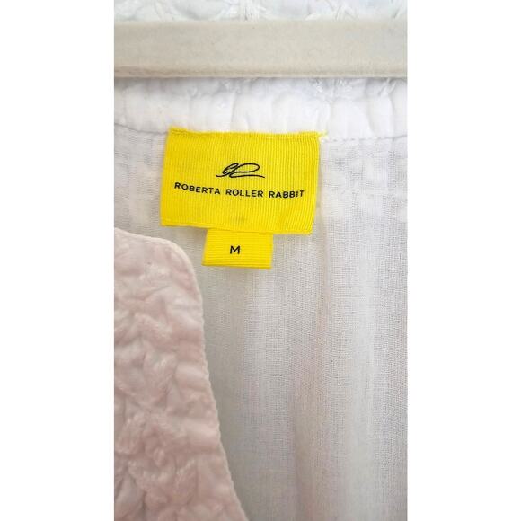 Roberta Roller Rabbit Faith Embroidered Floral Tunic Shift Cotton White Dress - Picture 6 of 12